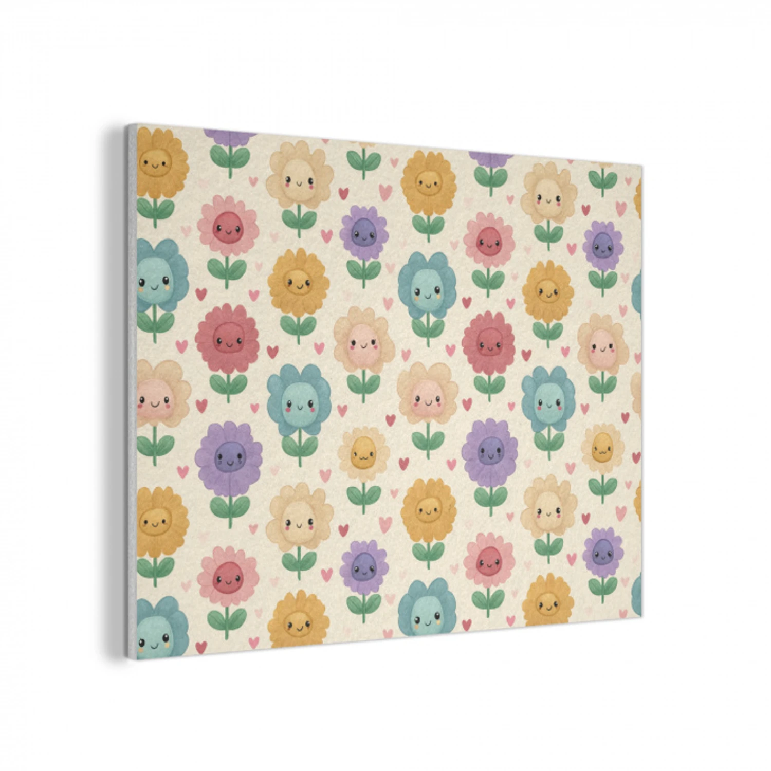 Bloemen - Hartjes - Kleurrijk PET vilt klein 837 -3d