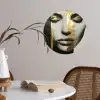 Ogen - Gezicht - Goud - Strepen Wandcirkel behangsticker klein -sfeer3