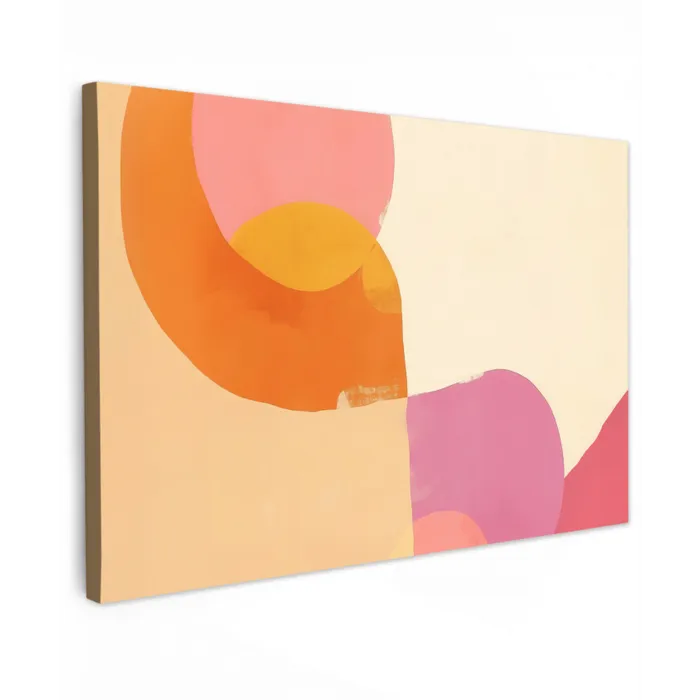 Vormen - Abstract - Kleurrijk Tuinposter op houten frame 2 cm dik klein -3d