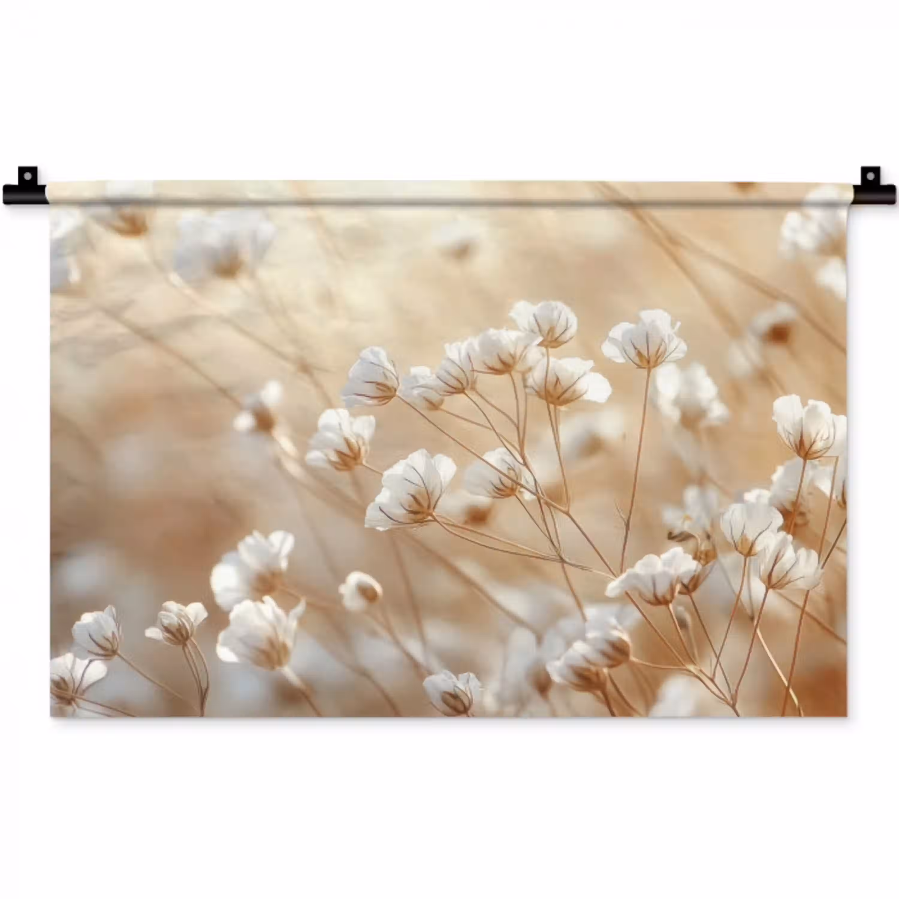 Wilde - Bloemen - Wit Wandkleed katoen klein -zz3d