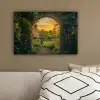 Poort - Planten - Zonsondergang canvas 2cm klein -sfeer3