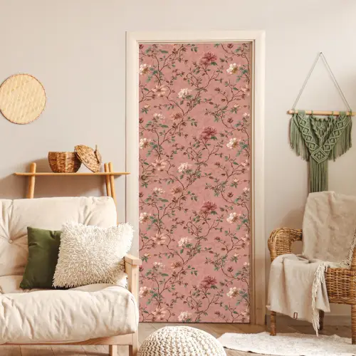 Botanisch - Bloemen - Roze deurposter klein 289 -sfeer2