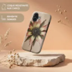 Droogbloem - Protea - Vintage - Beige - Rustiek Toughcase MagSafe Apple iPhone 17 klein -USP_RandenV_FR