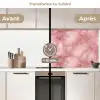 Roze - Kwarts - Goud - Marmer keuken achterwand 2 middel 871 -voor-na2_FR
