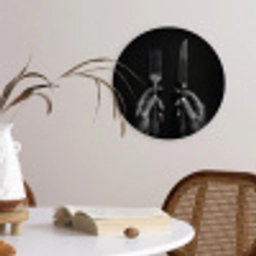 Bestek - Zwart - Wit Wandcirkel plexiglas klein -sfeer4