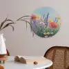 Weide - Bloemen - Kleurrijk Akoestische PET Vilt - Rond klein -sfeer3