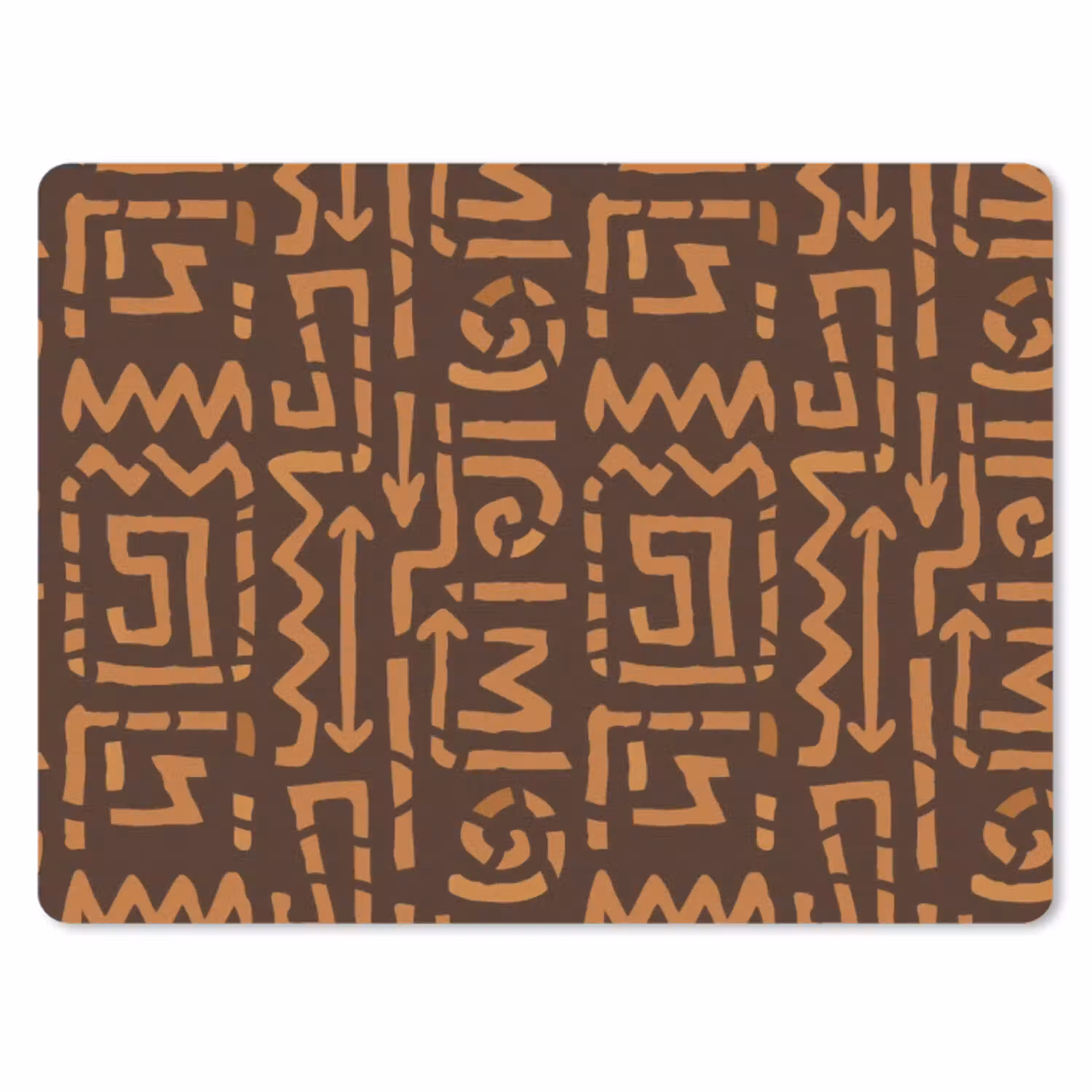 Chocoladebruin - Etnisch - Tribaal - Symbolen muismat rubber klein 262 -3d