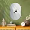 Minimalistisch - Silhouet - Zwart - Vliegtuig Wandcirkel Ovaal Forex klein -sfeer2
