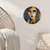 Portret - Abstract - Vormen Wandcirkel behangsticker klein -sfeer4
