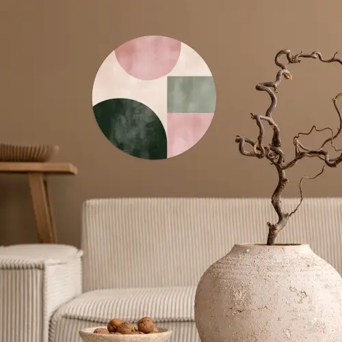 Vormen - Abstract - Cirkel - Zwart Wandcirkel behangsticker klein -sfeer1