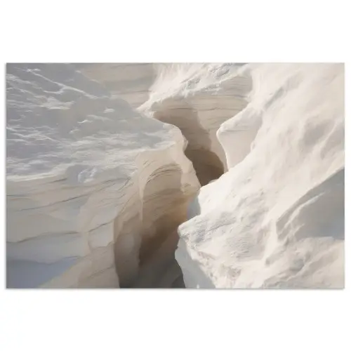 Kloof - Wit - Sneeuw poster papier klein -3d