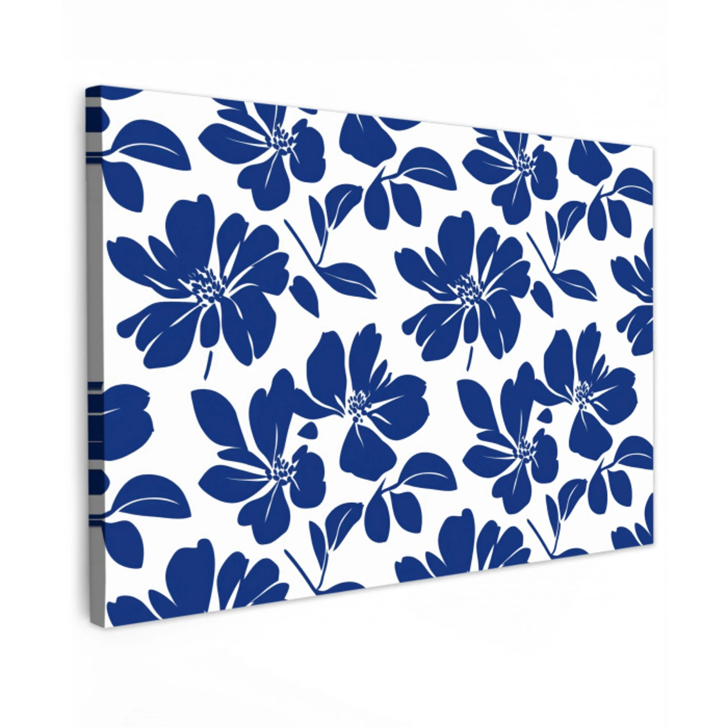 Floraal - Modern - Blauw Tuinposter op houten frame 2 cm dik klein 845 -3d