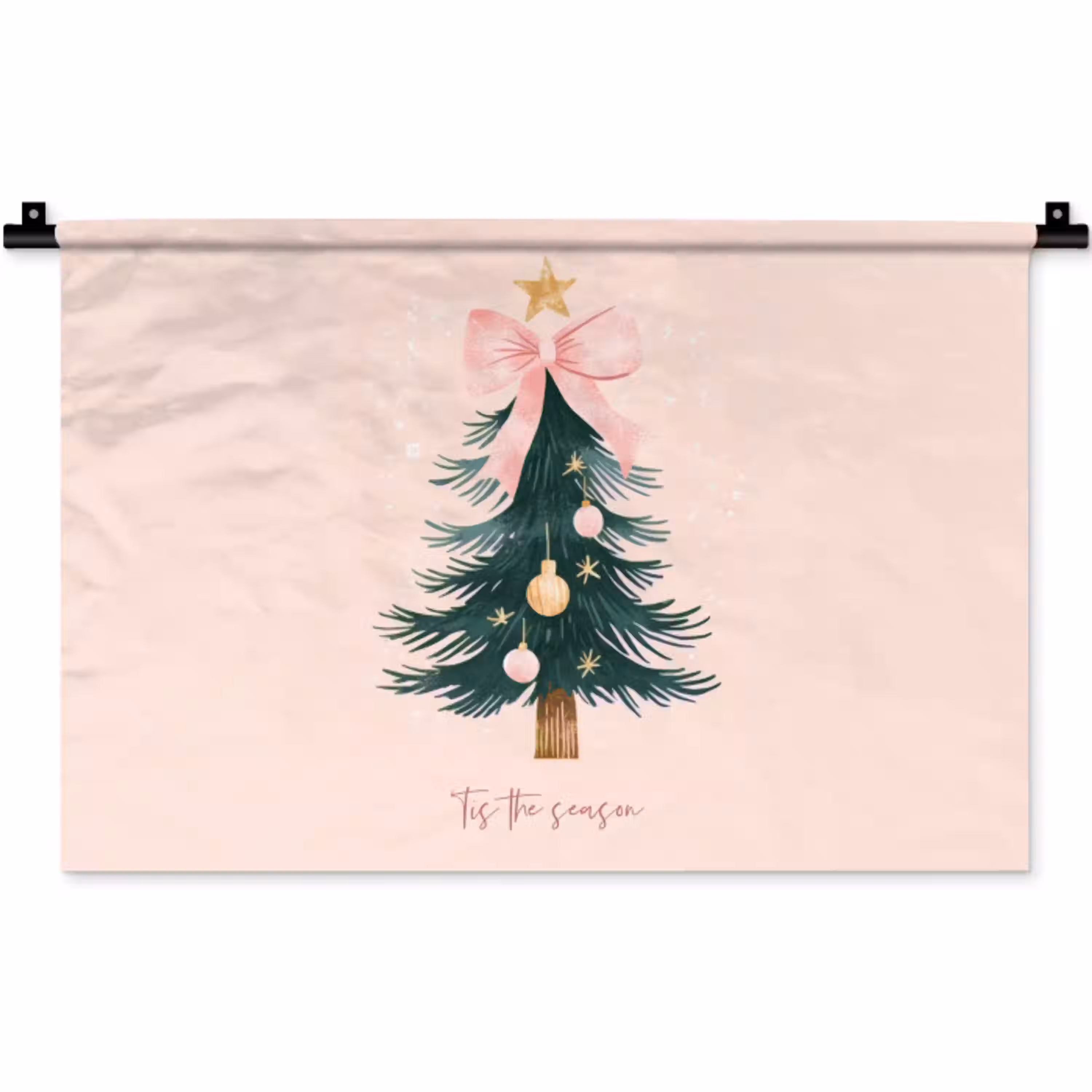 Christmas Season - Kerst - Kerstboom - Roze Wandkleed katoen klein -zz3d
