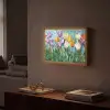 Mozaïek - Veld - Tulpen - Kleurrijk Light Box met batterij (Wandlamp) middel -sfeer1