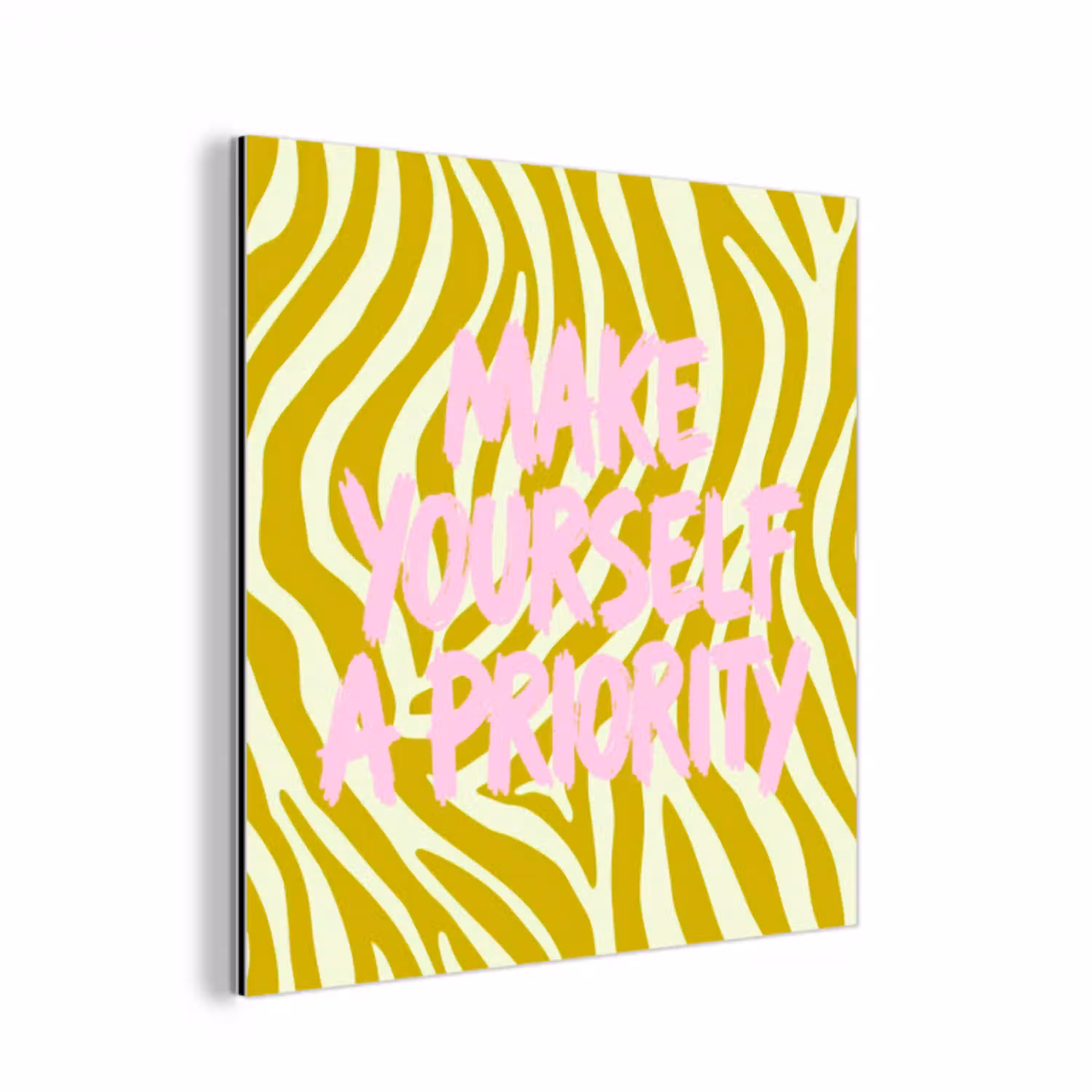 Zebraprint - Priority - Roze aluminium wit klein -3d