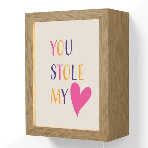 Hart - Valentijn - Tekst Light Box met kabel (Wandlamp) klein -3d