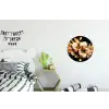 Bloemen - Goud - Graffiti - Zwart - Abstract Wandcirkel aluminium klein -kinderkamer
