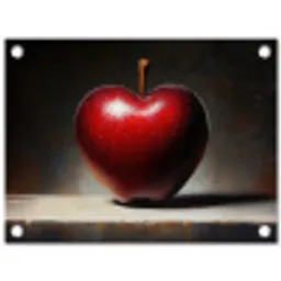 Apple - Hart - Rood tuinposter los doek klein -3d