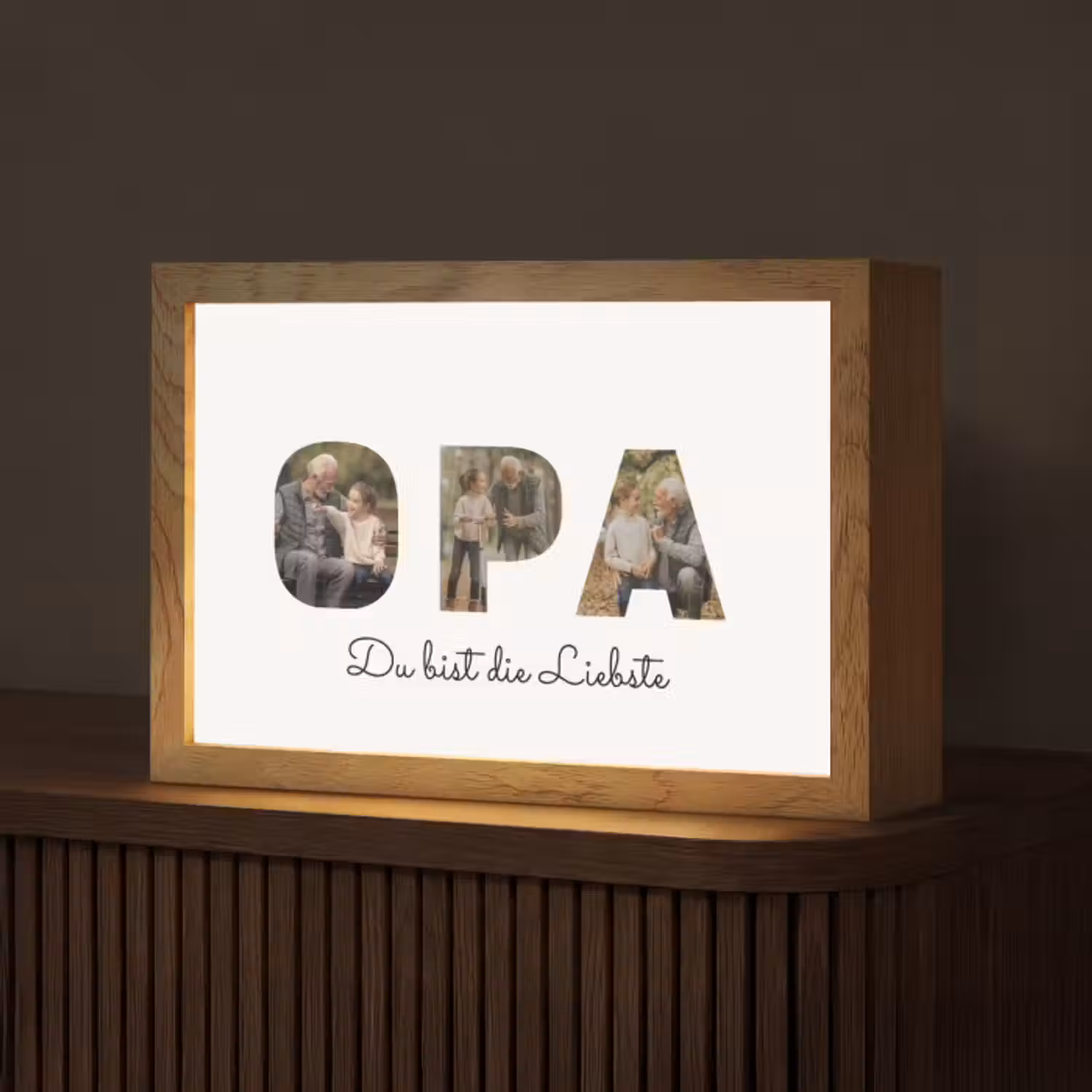 Personalisierte Lightbox - Opa - Buchstaben-Collage