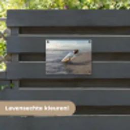 Glazenfles - Post - Zee - Zand tuinposter los doek klein -sfeer3