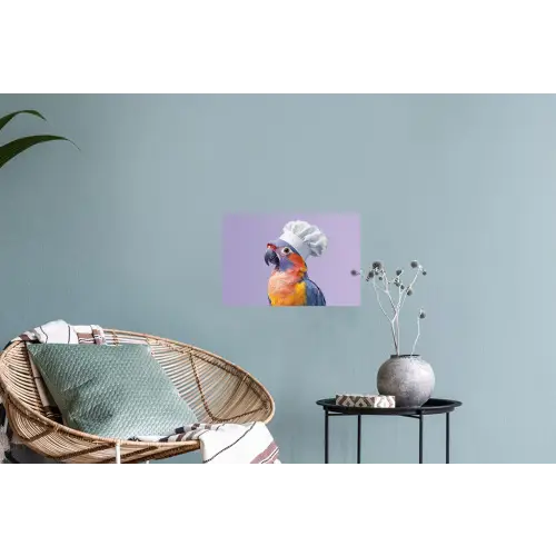Papegaai - Koksmuts - Paars - Cute Muursticker klein -plant