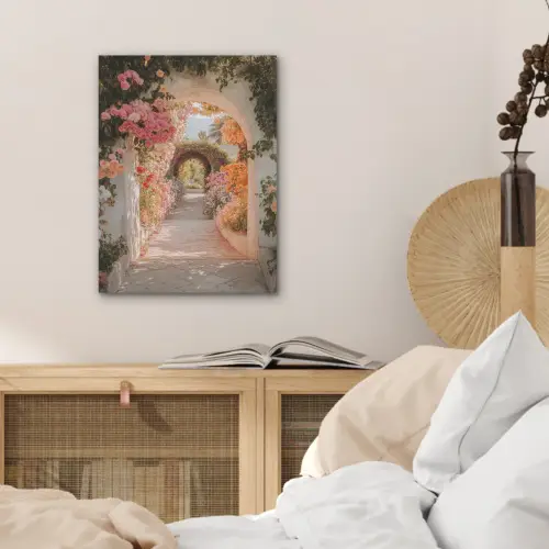 Doorkijk - Boog - Bloemen - Pastel PET vilt klein -sfeer3