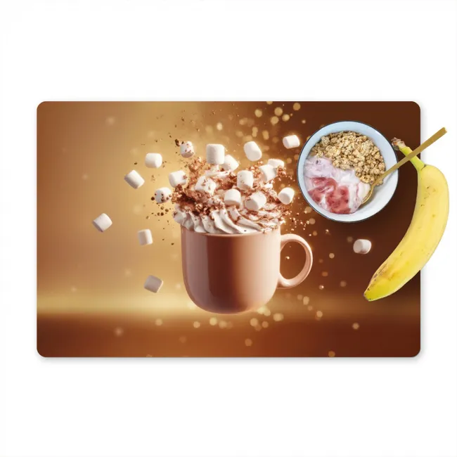 Chocomelk - Drinken - Warm - Bruin Placemat vinyl groot -zzzproduct_Kitchenyeah-website