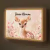 Hertje - Illustratie - Bloemen - Roze Light Box met batterij (Wandlamp kind) middel -z3d_website