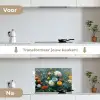 Close-up - Veld - Bloemen - Kleurrijk keuken achterwand spatscherm klein -voor_na_NL