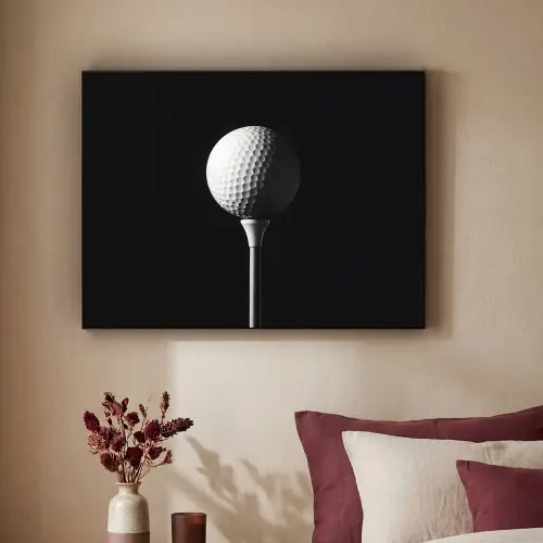 Golfbal - Minimalistisch - Wit Textielframe - compleet frame klein -sfeer1