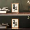Aardetinten - Abstracte compositie - Eenvoudige vormen Light Box met kabel (Tafellamp) klein -sfeer3