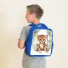 Luipaard - Dier - Kinderen - Jungle Kinderrugzak - Blauw middel -sfeer2