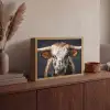 Stier - Kleurrijk - Hoorns Light Box met batterij (Wandlamp) middel -sfeer2