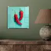 Chilipepers - Geverfd - Rood plexiglas 5mm klein -sfeer3