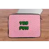 Yes fun - Groen - Roze - Stippen laptophoes neopreen klein -tafel