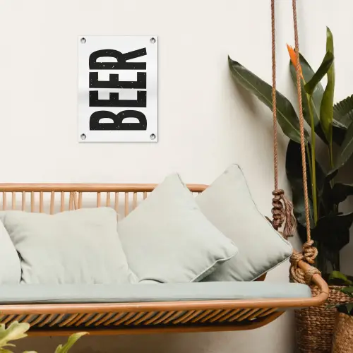 Bier - Japandi - Decoratie - Zwart tuinposter los doek klein -sfeer7