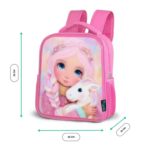 Meisje - Eenhoorn - Roze Kinderrugzak - Roze middel -productfoto_formaten