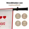 Tekst - Rood - Hartjes Wandkleed katoen klein -sfeer2