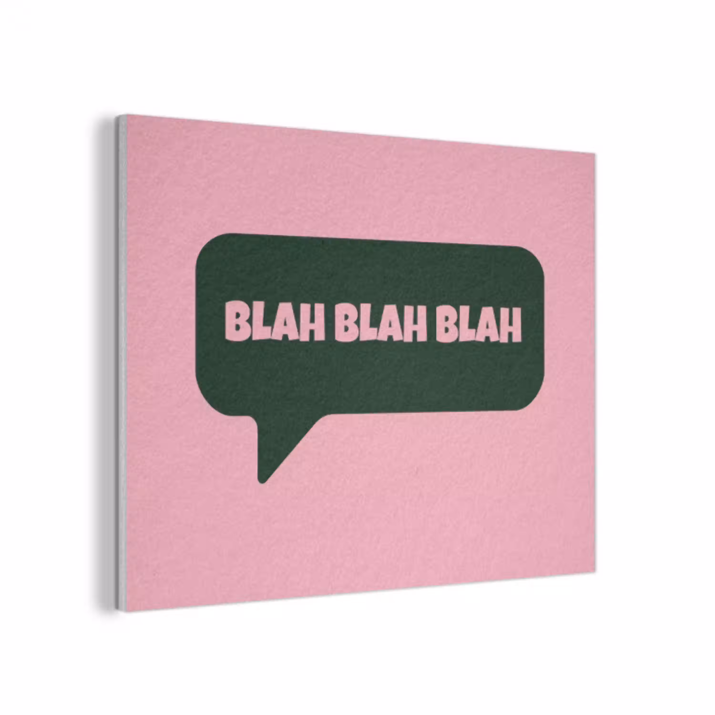 Roze - Tekstwolk - Groen - BLAH BLAH BLAH PET vilt klein -3d