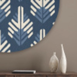 Modern - Patroon - Blauw Akoestische PET Vilt - Rond klein 838 -sfeer5_closeup
