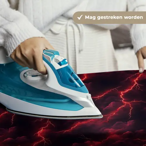 Rood - Onweer - Bliksem - Wolken Wandkleed katoen klein 269 -sfeer9