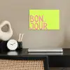Groen - Smiley - Bonjour - Roze poster papier klein -sfeer1