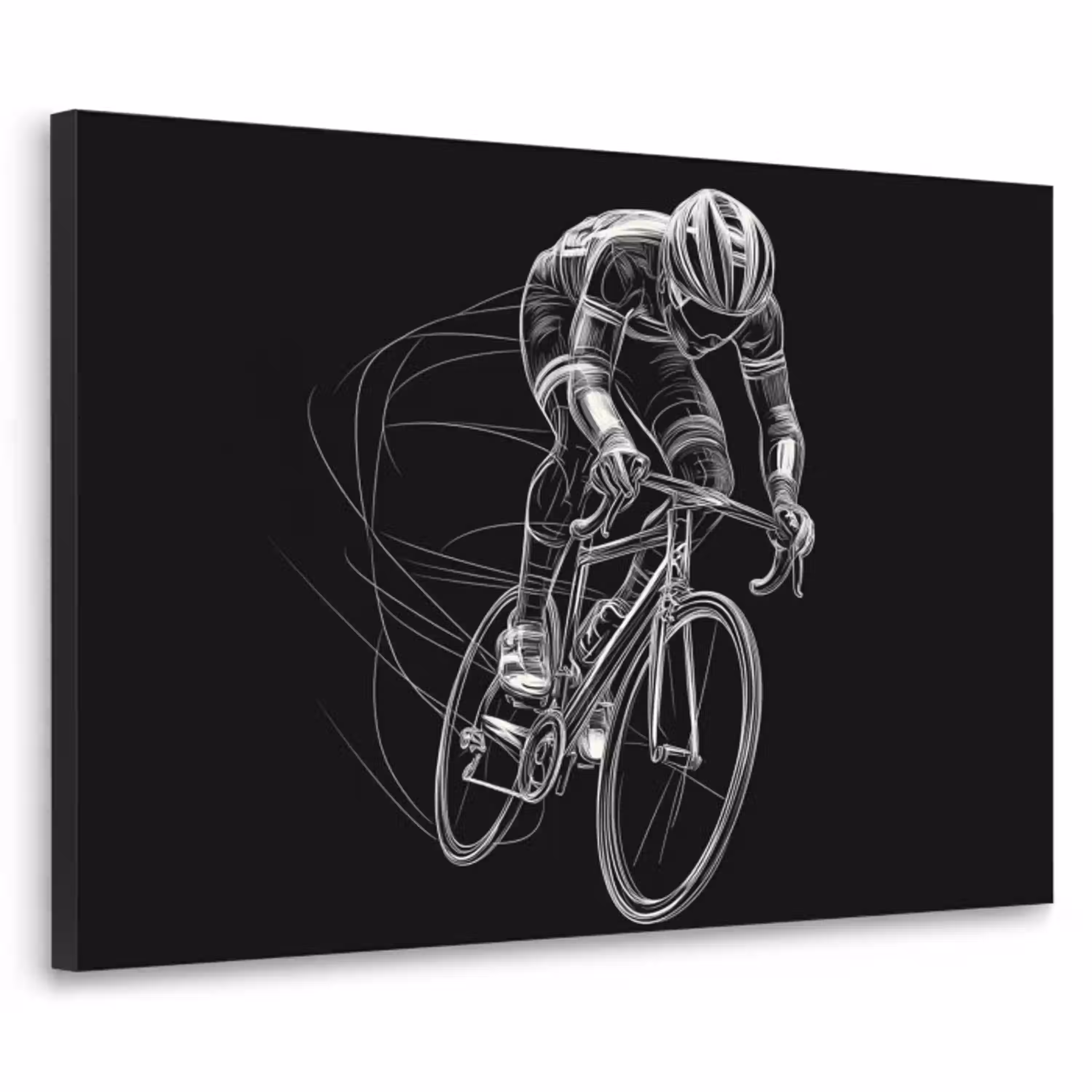 Lijntekening - Wit - Wielrennen - Snelheid Textielframe - compleet frame klein -3d