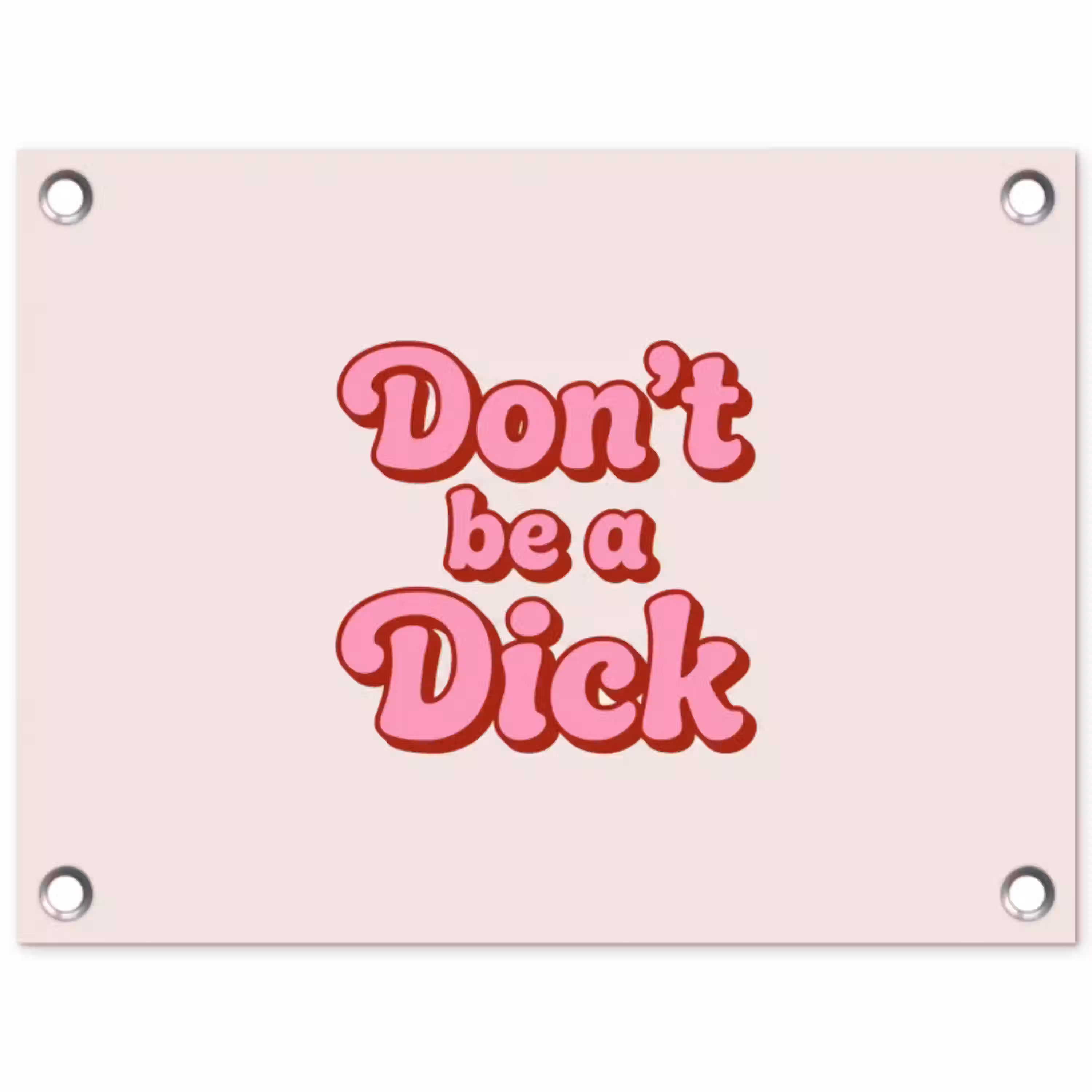 Tekst - Boodschap - Roze tuinposter los doek klein -3d