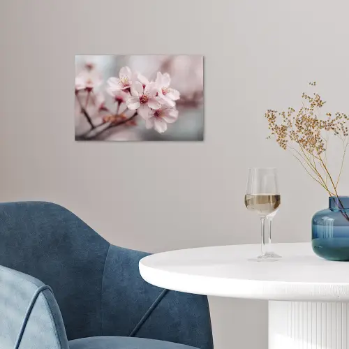 Bloesems - Meeldraden - Geel - Wazig poster papier klein -sfeer3