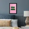 Yes fun - Groen - Roze fotolijst zwart zonder passe partout klein -sfeer3