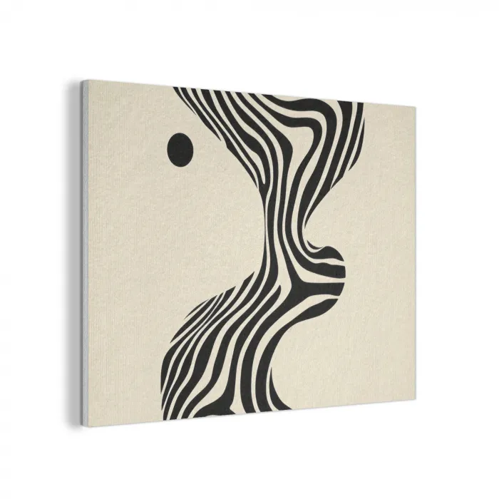 Beige - Lijnen - Golvend -  Abstract PET vilt klein -3d