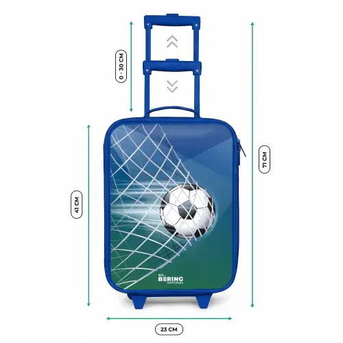 Bal in het goal Kinderkoffer - Blauw klein -productfoto_formaten