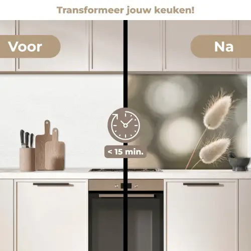 Hazestaartgras - Wit - Zonlicht keuken achterwand 2 middel -voor-na2_NL