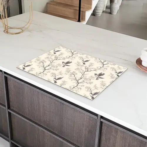 Takken - Vogels - Beige Inductie beschermer vinyl 3mm klein 276 -sfeer8
